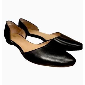 J. Jill Flats Black Leather D'Orsay Pointed Toe Womens Size 8.5 Slip On Shoes